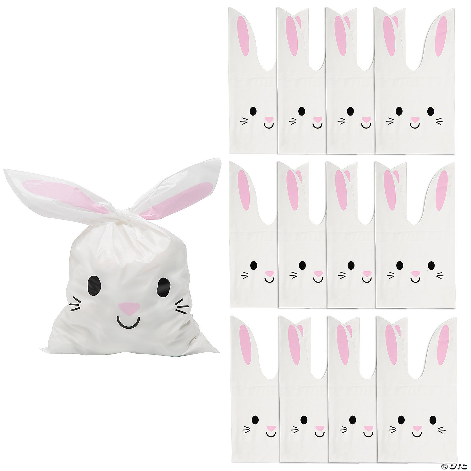 Easter Bunny Ear Cellophane Bags - 12 Pack